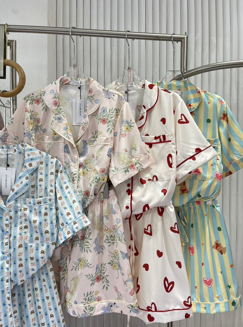 Printed Satin Night Suit